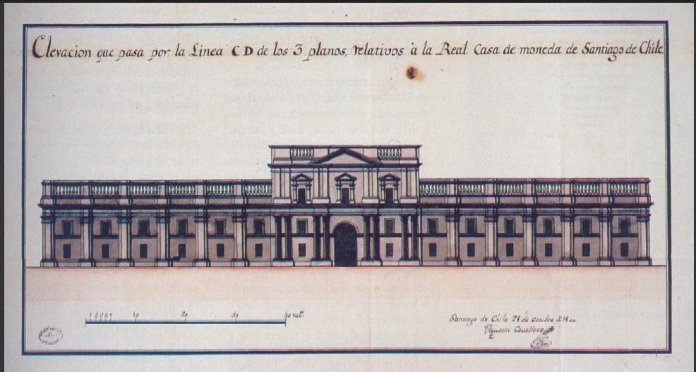 Foto do Palácio de La Moneda, obra do arquiteto Joaquin Toesca