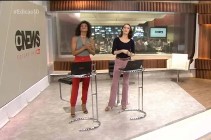 Foto do novo cenário da Globonews, com duas apresentadoras. TVs também cometem seus excessos em notícias repetidas