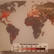 Imagem do Mapa Mundi, destacando regiões onde a temperatura pode se elevar demais