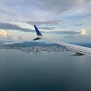 Vista aérea da cidade do Panamá, medo de voar de avião