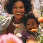 Foto de uma mulher negra jovem, com seu filho bebê. Novas estruturas de famílias