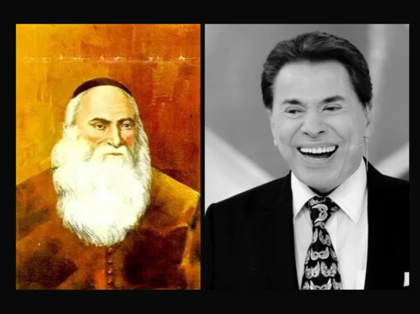 Montagem de uma foto de Sílvio Santos ao lado de Isaac Abravel, seu ancestral distante