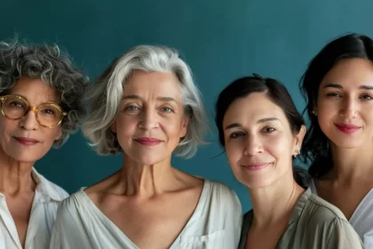 Foto de quatro mulheres, de várias idades. Autora fala em rede de amizades.