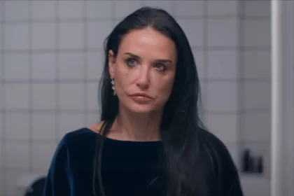 A atriz Demi Moore, estrela do filme A Substância