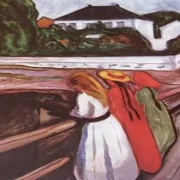 Reprodução do quadro As Meninas da Ponte de Munch, usa a desova como metáfora para a violência policial