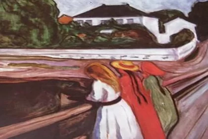 Reprodução do quadro As Meninas da Ponte de Munch, usa a desova como metáfora para a violência policial