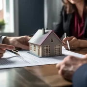 Uma casa em miniatura em cima de uma mesa, com várias pessoas. Autor discute o Direito Real de habitação.