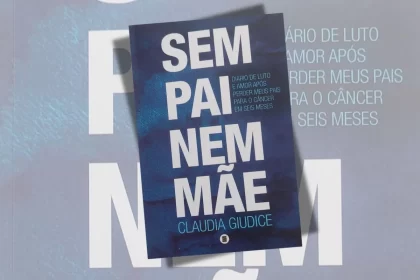 Foto montagem da capa do livro sem pai nem mãe, onde a autora fala de luto