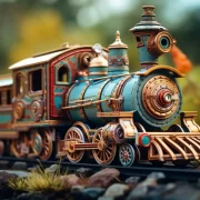 Locomotiva, um dos brinquedos citados pelo autor