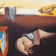 reprodução do quadro A Persistência da memória, de salvador dalí. Pintor questiona o tempo