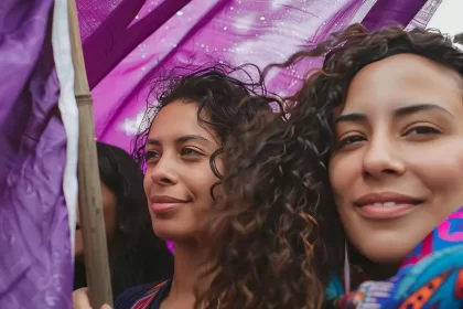 Mulheres jovens numa manifestação. Autora defende a criação das Legendárias