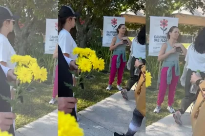 foto de um momento da Caminhada das flores, em porto alegre