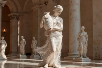 estátua, corpo perfeito
